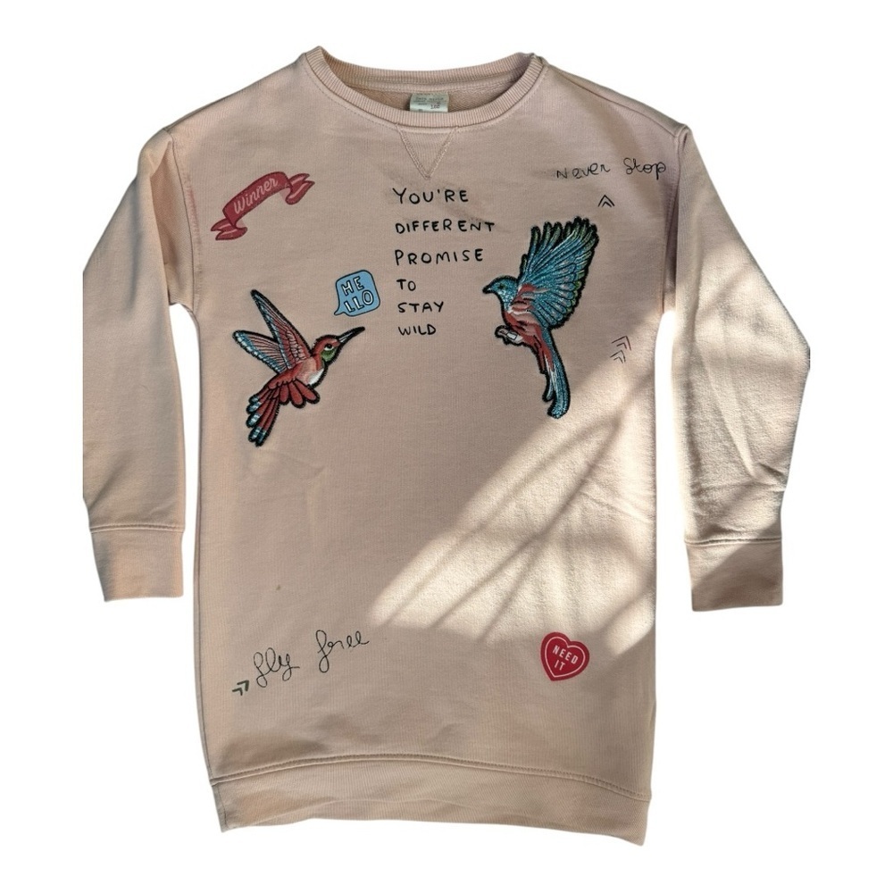 Zara Kids Cream Graphic Sweatshirt with Birds